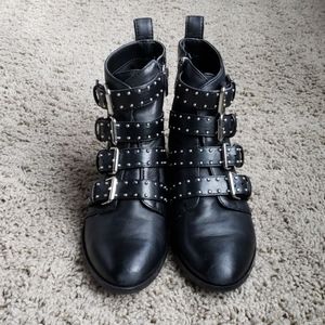 Vince camuto studded ankle leather boots